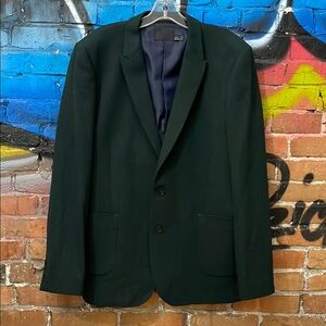 ASOS-men’s pine green polyester long sleeve double button sport coat suit jacket
